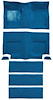 A4099B41 Nylon Loop Floor and Fold Down Carpet Set With Mass Backing 1965-68 Mustang Fastback; Medium Blue - image 1