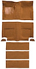 A4099B69 Nylon Loop Floor and Fold Down Carpet Set With Mass Backing 1965-68 Mustang Fastback; Medium Saddle - image 1