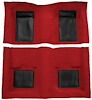 A4101A02 Passenger Area Nylon Loop Floor Carpet 1969 Mustang Mach 1; Red With Black Inserts - image 1