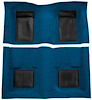 A4101A12 Passenger Area Nylon Loop Floor Carpet 1969 Mustang Mach 1; Dark Blue With Black Inserts - image 1