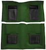 A4101A39 Passenger Area Nylon Loop Floor Carpet 1969 Mustang Mach 1; Green With Black Inserts - image 1