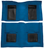 A4101A41 Passenger Area Nylon Loop Floor Carpet 1969 Mustang Mach 1; Medium Blue With Black Inserts - image 1