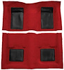A4101B02 Nylon Loop Floor Carpet With Mass Backing 1969 Mustang Mach 1; Red Carpet/Black Inserts - image 1