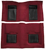 A4101B15 Nylon Loop Floor Carpet With Mass Backing 1969 Mustang Mach 1; Maroon Carpet/Black Inserts - image 1
