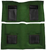 A4101B39 Nylon Loop Floor Carpet With Mass Backing 1969 Mustang Mach 1; Green Carpet/Black Inserts - image 1