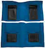 A4101B41 Nylon Loop Floor Carpet With Mass Backing 1969 Mustang Mach 1; Medium Blue Carpet/Black Inserts - image 1