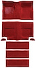 A4102A02 Passenger Area and Rear Fold Down Seat Loop Carpet Set 1965-68 Mustang Fastback; Red - image 1
