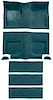 A4102A06 Passenger Area and Rear Fold Down Seat Loop Carpet Set 1965-68 Mustang Fastback; Aqua - image 1