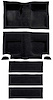 A4102B01 Loop Floor and Fold Down Seat Carpet Set With Mass Backing 1965-68 Mustang Fastback; Black - image 1