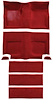 A4102B02 Loop Floor and Fold Down Seat Carpet Set With Mass Backing 1965-68 Mustang Fastback; Red - image 1