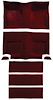 A4102B15 Loop Floor and Fold Down Seat Carpet Set With Mass Backing 1965-68 Mustang Fastback; Maroon - image 1