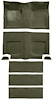 A4102B19 Loop Floor and Fold Down Seat Carpet Set With Mass Backing 1965-68 Mustang Fastback; Moss Green - image 1
