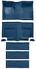 A4102B62 Loop Floor and Fold Down Seat Carpet Set With Mass Backing 1965-68 Mustang Fastback; Ford Blue - image 1