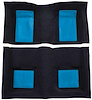 A4103A41 Passenger Area Nylon Loop Floor Carpet 1969 Mustang Mach 1; Black With Medium Blue Inserts - image 1