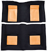 A4103A69 Passenger Area Nylon Loop Floor Carpet 1969 Mustang Mach 1; Black With Medium Saddle Inserts - image 1