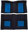 A4103B12 Nylon Loop Floor Carpet With Mass Backing 1969 Mustang Mach 1; Black Carpet/Dark Blue Inserts - image 1