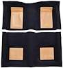 A4103B29 Nylon Loop Floor Carpet With Mass Backing 1969 Mustang Mach 1; Black Carpet/Ginger Inserts - image 1