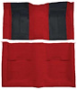 A4107A02 Passenger Area Nylon Loop Carpet Set 1970 Mustang Mach 1; Red Carpet With Black Inserts - image 1