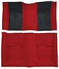 A4107B02 Nylon Loop Floor Carpet With Mass Backing 1970 Mustang Mach 1; Red/Black Inserts - image 1