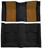 A4109A29 Passenger Area Nylon Loop Floor Carpet Set 1970 Mustang Mach 1; Black Carpet With Ginger Inserts - image 1