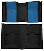 A4109B41 Nylon Loop Floor Carpet With Mass Backing 1970 Mustang Mach 1; Black/Medium Blue Inserts - image 1