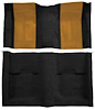 A4109B69 Nylon Loop Floor Carpet With Mass Backing 1970 Mustang Mach 1; Black Carpet/Medium Saddle Inserts - image 1