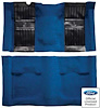 A4115B41 Nylon Loop Floor Carpet With Mass Backing 1971-73 Mustang Mach 1; Medium Blue/Black Pony Inserts - image 1