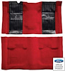 A4115B92 Nylon Loop Floor Carpet With Mass Backing 1971-73 Mustang Mach 1; Medium Red/Black Pony Inserts - image 1