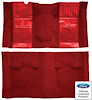 A4119B02 Nylon Loop Floor Carpet With Mass Backing 1971-73 Mustang Mach 1; Medium Red/Red Pony Inserts - image 1