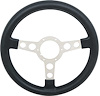 A8100303 1969-76 Firebird Formula, 1970-72 GTO, Lemans, Tempest; Steering Wheel; 3-7/8 in. Black Molded Grips; Silver Anodized S - image 1