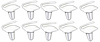 A8398K Nylon Tail Push In Molding Clip, 1" Long, White Nylon, 10 Piece Set - image 1