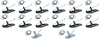 B1419 1964 Impala SS; Fender Molding Clips Set; 14 Clips; 14 Nuts - image 1