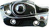 B9262L 1965-70 Impala, GM Full Size; Convertible Sunvisor Support Bracket; Polished Chrome; Drivers Side - image 1