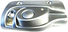 B9263R 1965-70 Impala, GM Full Size; Convertible Sunvisor Support Bracket; Brushed Chrome; Passenger Side - image 1