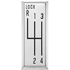 CP12475T 1964-1969 Oldsmobile Cutlass, 442; Shift Pattern Plate; With in.LOCK in. - image 1