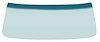DW758T 1970-74 Challenger, Barracuda, Cuda; Front Windshield Glass; Coupe & Convertible; Lt Green Tint; with Blue/Green Upper Sh - image 1