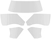 E353C Glass Kit 1968-69 Camaro/Firebird Convertible; 5 Piece; Clear - image 1