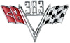 FE383 383 Crossed Flags, Front Fender Emblem - image 1