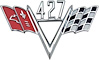 FE427 427 Crossed Flags; Front Fender Emblem - image 1