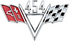 FE454 454 Crossed Flags; Front Fender Emblem - image 1