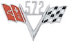 FE572 572 Crossed Flags; Front Fender Emblem - image 1