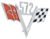 FE572 572 Crossed Flags; Front Fender Emblem - image 2
