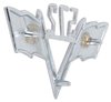 FE572 572 Crossed Flags; Front Fender Emblem - image 4