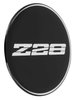 R15 Wheel Center Cap Emblem Z28 2-15/16 Chrome Logo/Black Background - image 3