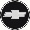 GTA Wheel Center Cap Emblem Bow Tie 2-1/8 Chrome Logo/Black Background - image 1