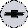 GTA Wheel Center Cap Emblem Bow Tie 2-1/8 Black Logo/Silver Background - image 1