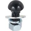 K225B 1938-72 GM Car & Truck; Bumper Bolt, Nut, And Washers; 1/2 in.-13 X 1-1/2 in.; Black - image 1