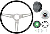 K620 Comfort Grip Steering Wheel Kit 1969-72; with Tilt Wheel; Silver Spokes- Black Grip - image 1