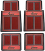 K75802 1967-69 Camaro; Floor Mats; Script Lettering; Front and Rear; Red; 4 Piece Set - image 1