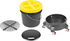 K89742 Grit Guard Deluxe Wash System 3.5 Gallon Black Pail With Yellow Lid; Dolly and Seat Cushion - image 1